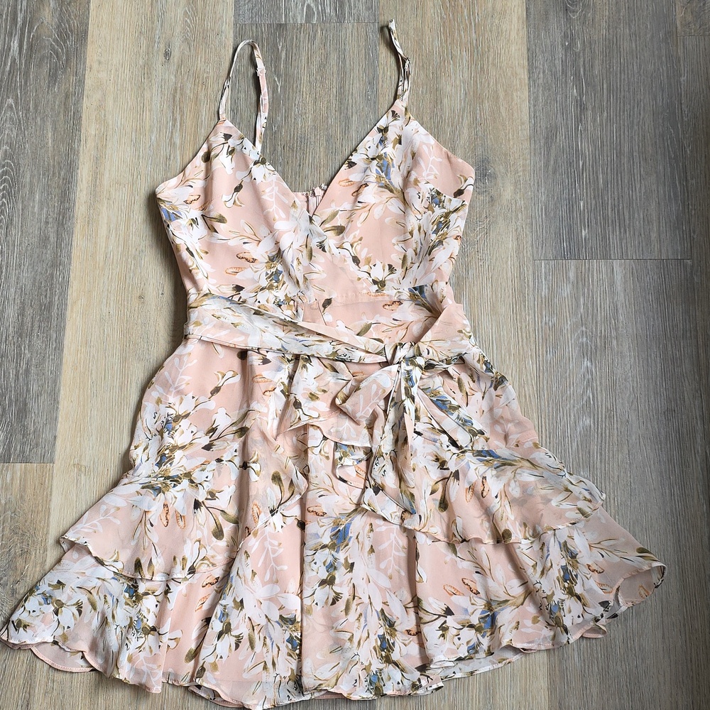 Secret + Saints Floral Ruffle Mini Dress with Tie Waist - Picture 2 of 15